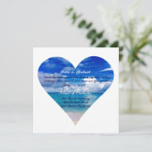 blauwe oceaan | Huwelijksuitnodiging Semi-Gloss Kaart (Staand voorkant)