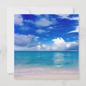 blauwe oceaan | Huwelijksuitnodiging Semi-Gloss Kaart (Achterkant)