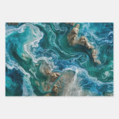 Blauwe Oceaan Inpakpapier Vel (Voorkant 2)