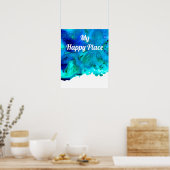 Blauwe oceaan inspo citeert waterverf kunst poster (Keuken)