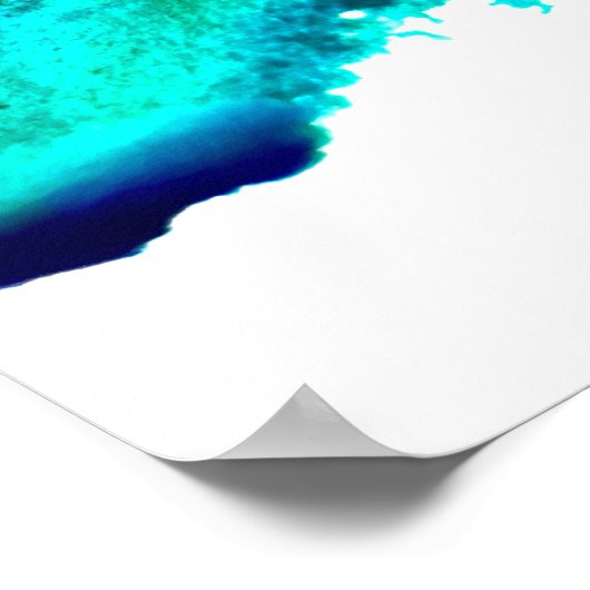 Blauwe oceaan inspo citeert waterverf kunst poster (Hoek)