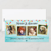 Blauwe Oceaan Kerstfamilie Fotocollage Kaarten (Voorkant / Achterkant)