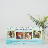 Blauwe Oceaan Kerstfamilie Fotocollage Kaarten (Staand voorkant)