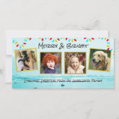 Blauwe Oceaan Kerstfamilie Fotocollage Kaarten (Voorkant)