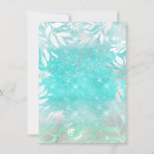 Blauwe Oceaan Lucht Glitter Ombre Bloem Frame Kaart (Achterkant)