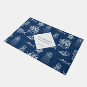 Blauwe oceaan Mariene Dieren Pattern Beach House Deurmat (Schuin)