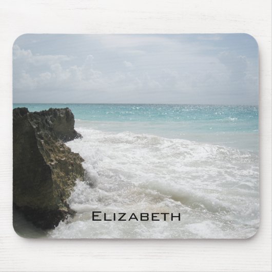 Blauwe Oceaan met Foamy Waves Seascape Persoonlijk Muismat (Voorkant)