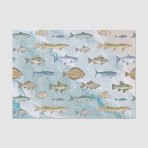 Blauwe Oceaan Nautisch Zeegezicht Tissuepapier