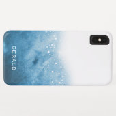 Blauwe oceaan Ombre Waterverf Bubbles Monogram Case-Mate iPhone Case (Achterkant (horizontaal))