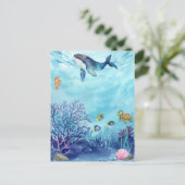 Blauwe Oceaan onder het zee Briefkaart (Staand voorkant)