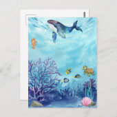 Blauwe Oceaan onder het zee Briefkaart (Voorkant / Achterkant)