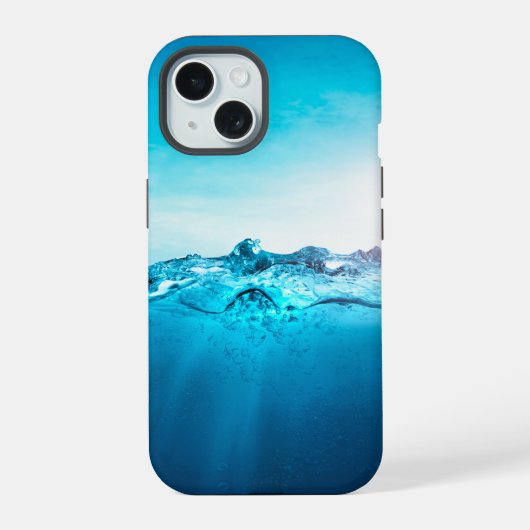 blauwe oceaan onder water iPhone 15 case (Achterkant)
