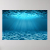 Blauwe oceaan onder water poster (Voorkant)