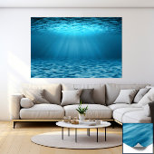 Blauwe oceaan onder water poster