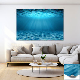 Blauwe oceaan onder water poster