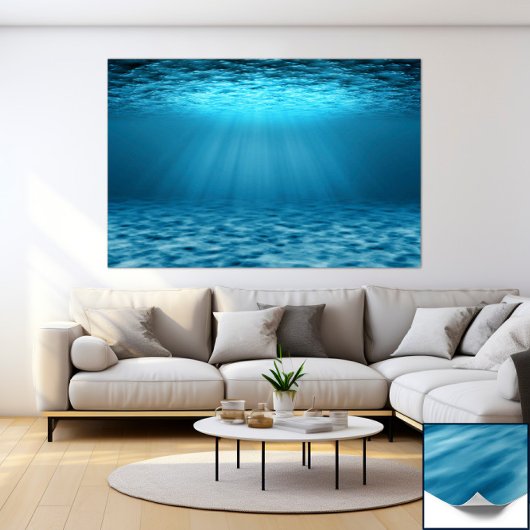 Blauwe oceaan onder water poster