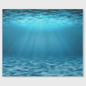 Blauwe oceaan onderwaterscène illustratie cadeaupapier (Vlak)