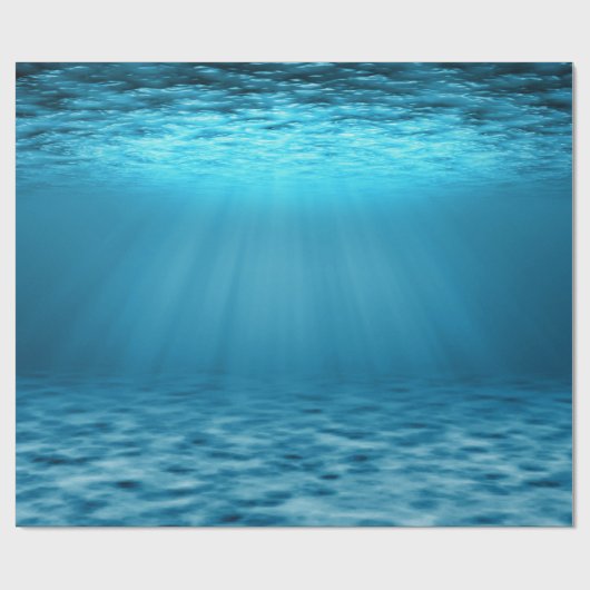 Blauwe oceaan onderwaterscène illustratie cadeaupapier (Vlak)