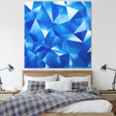 Blauwe Oceaan Prism Polygonaal Canvas Afdruk (Insitu (Slaapkamer))