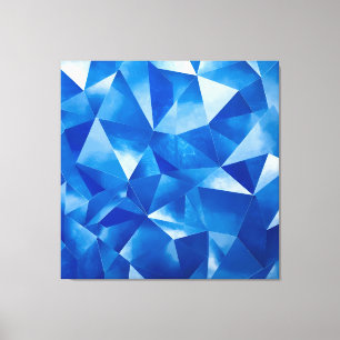 Blauwe Oceaan Prism Polygonaal Canvas Afdruk