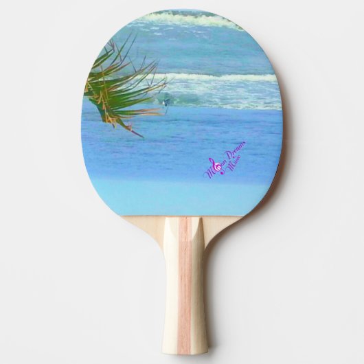 Blauwe Oceaan Roze Pong Paddle Tafeltennisbatje (Voorkant)
