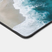 Blauwe oceaan strand kust initialen bureaumat (Hoek)