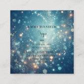 Blauwe Oceaan Subtiele zachte glitter achtergrond Vierkante Visitekaartje (Achterkant)