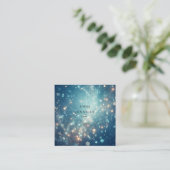 Blauwe Oceaan Subtiele zachte glitter achtergrond Vierkante Visitekaartje (Staand voorkant)
