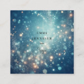 Blauwe Oceaan Subtiele zachte glitter achtergrond Vierkante Visitekaartje (Voorkant)