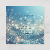 Blauwe Oceaan Subtiele zachte glitter achtergrond Vierkante Visitekaartje (Achterkant)