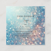 Blauwe Oceaan Subtiele zachte glitter achtergrond Vierkante Visitekaartje (Achterkant)