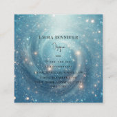 Blauwe Oceaan Subtiele zachte glitter achtergrond Vierkante Visitekaartje (Achterkant)