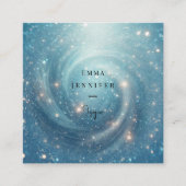 Blauwe Oceaan Subtiele zachte glitter achtergrond Vierkante Visitekaartje (Voorkant)