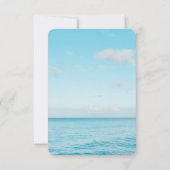 Blauwe oceaan surfer moderne bruiloft kaart (Achterkant)