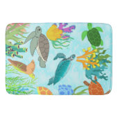 Blauwe Oceaan Tropisch Zee Schildpadden Koralen Re Badmat (Voorkant)