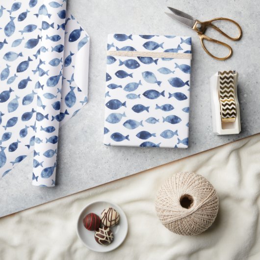 Blauwe Oceaan Vis Cadeaupapier (Crafts)