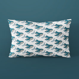 Blauwe Oceaan Walvis Patroon Kussensloop