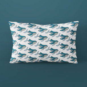 Blauwe Oceaan Walvis Patroon Kussensloop