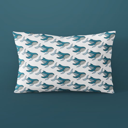 Blauwe Oceaan Walvis Patroon Kussensloop