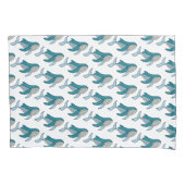 Blauwe Oceaan Walvis Patroon Kussensloop (Voorkant)