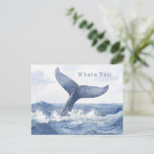 Blauwe Oceaan Walvisstaart Briefkaart (Staand voorkant)