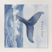 Blauwe Oceaan Walvisstaart Legpuzzel (Horizontaal)