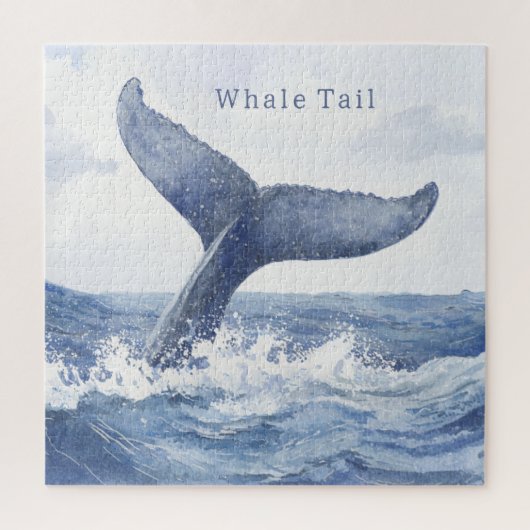 Blauwe Oceaan Walvisstaart Legpuzzel (Verticaal)
