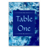 Blauwe Oceaan Water Trouwtafel Nummers Kaart (Achterkant)