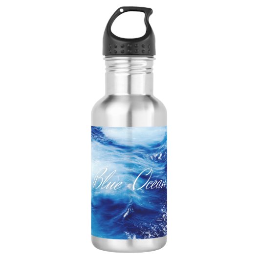 Blauwe Oceaan Waterfles (Voorkant)