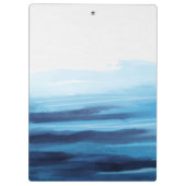 Blauwe Oceaan Waterverf Abstract Zee Monogram Klembord (Achterkant)