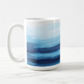 Blauwe Oceaan Waterverf Abstract Zee Monogram Koffiemok (Links)