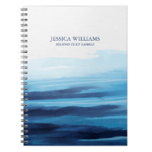 Blauwe Oceaan Waterverf Abstract Zee Monogram