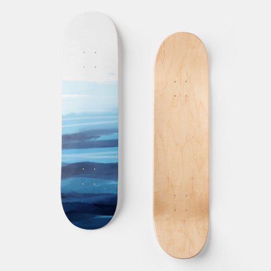 Blauwe Oceaan Waterverf Abstract Zee Monogram Persoonlijk Skateboard (Voorkant)
