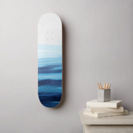 Blauwe Oceaan Waterverf Abstract Zee Monogram Persoonlijk Skateboard